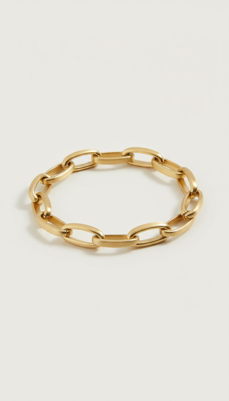 Bracelet chaîne satinée or