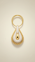 Collier pendentif émail ivoire